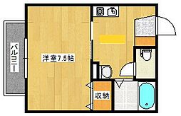 セジュール相田C 1Kの間取図画像