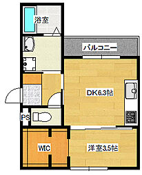 L,crew舟入 1DKの間取図画像