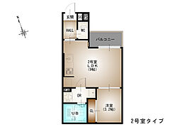 広島市安芸区船越3丁目アパート 1LDKの間取図画像