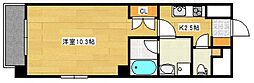 プランドール西観音 1Kの間取図画像