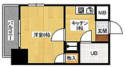 ダイアパレス比治山パークサイド 1Kの間取図画像