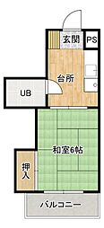 渡辺ビル 1DKの間取図画像