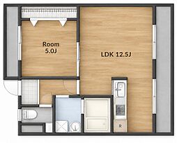 新作コーポ 1LDKの間取図画像