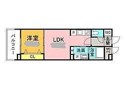 FLAX十日市 1LDKの間取図画像