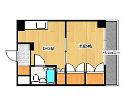 グレース天満 3階1DKの間取り