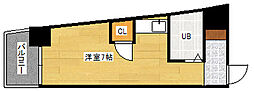 グリーンハイツ河原町 7階ワンルームの間取り