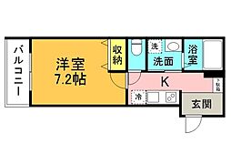 マルベリーフィールド伴東 1Kの間取図画像