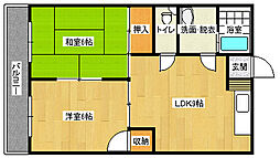 迫本マンション 1階2LDKの間取り