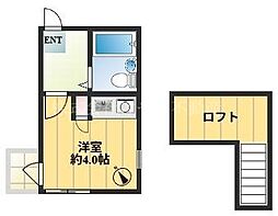 ライフピアグラシア 2階ワンルームの間取り
