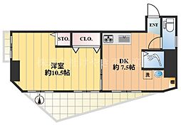 アライビル 1DKの間取図画像