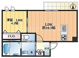 L'ensoleille 1LDKの間取図画像