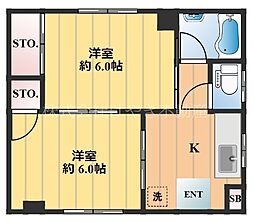 斎藤マンション 2Kの間取図画像