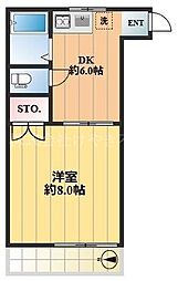 ベンジーフラッツ志村 1DKの間取図画像