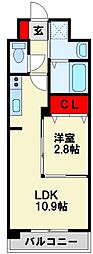 筑豊電気鉄道 三ヶ森駅 徒歩1分の賃貸マンション 4階1LDKの間取り