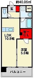 グランドツイン黒崎 1LDKの間取図画像