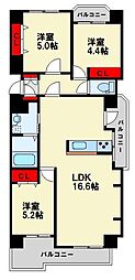 リヴィエール永犬丸 3LDKの間取図画像