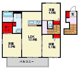 マメゾン青山 3LDKの間取図画像