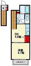 アドヴァンス青山 1DKの間取図画像