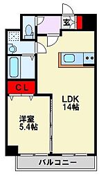 MDIプロスディブロ黒崎駅前 1LDKの間取図画像