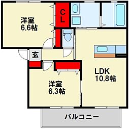 シャルマン ドミールB棟 2階/201