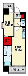 ギャラン鷹の巣 1LDKの間取図画像