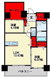 レジェンド岡田 2LDKの間取図画像