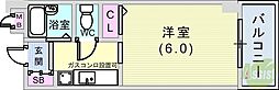 サンハウス本山 1Kの間取図画像
