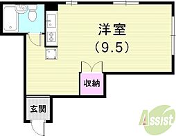 アーバン・ヴィレッジ篠原本町 ワンルームの間取図画像