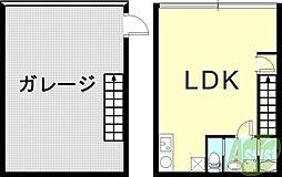 (仮称)東灘高架下ガレージハウス ワンルームの間取図画像