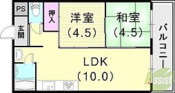 神戸青果食品商業協同組合会館 2LDKの間取図画像