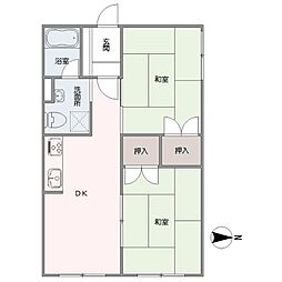丸増澄川ロイヤルハイツ 2DKの間取図画像