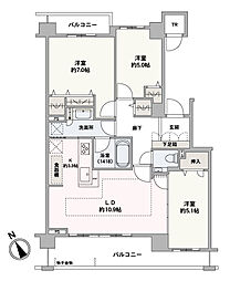 クリーンリバーフィネス東札幌アベニュー 3LDKの間取図画像
