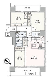 クリオレジダンス新さっぽろイースト 3LDKの間取図画像