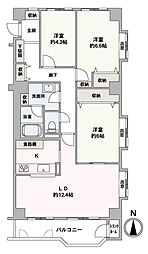 プリンスハイツ南21条 3LDKの間取図画像