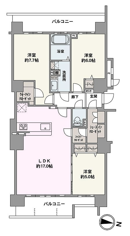 3LDK、価格4、390万円、専有面積82.14?、通風、採光良好です。
