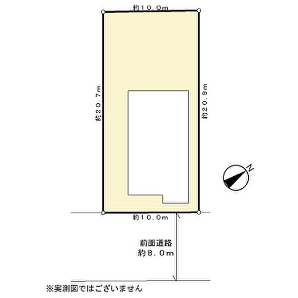 建ぺい率50％、容積率80％、約63.16坪の整形地です