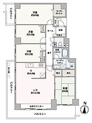 ロイヤルシャトー北5条 4LDKの間取図画像