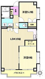 パールハイム 2LDKの間取図画像