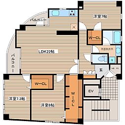 エスポワールたかのばし 3LDKの間取図画像