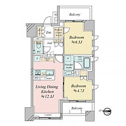 ザ・パークハウスアーバンス中野中央 2LDKの間取図画像