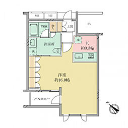 D'クラディア神宮外苑ハイヴァリー 1Kの間取図画像