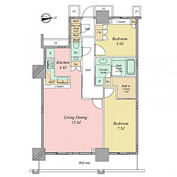ベイクレストタワー 2LDKの間取図画像