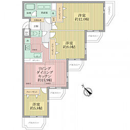 イトーピア上池台マンション 3LDKの間取図画像