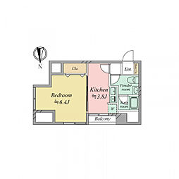 マンション千束苑 1Kの間取り