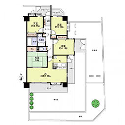 ラビデンス江松 4LDKの間取図画像