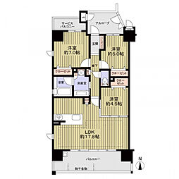 カルティア高蔵寺ステーションフロント 3LDKの間取図画像
