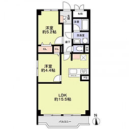 日商岩井栄ハイツ 2LDKの間取図画像