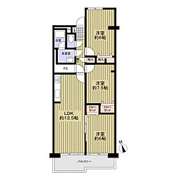 矢田川パークハウスA棟アネモネ 3LDKの間取図画像