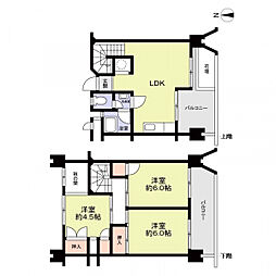 天白第三住宅1棟 3LDKの間取図画像