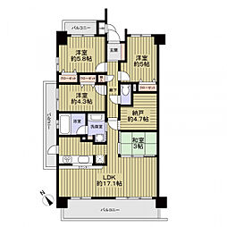 シーアイマンション左京山ヒルズ 4SLDKの間取図画像